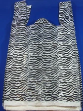 11.5" x 6" x 21" Zebra Print Design 100 Qty. 1/6 Plastic T-Shirt Shopping Bags