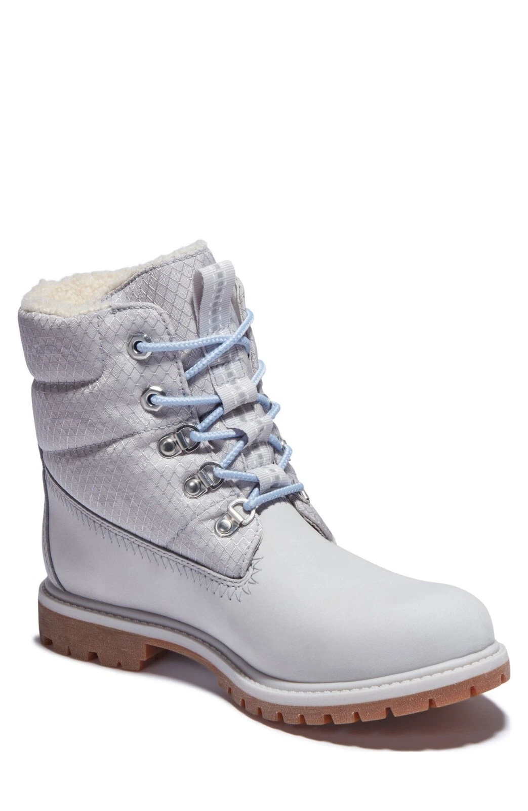 Timberland Premium Puffer Boots stivaletti da escursionismo in pelle grigio chiaro taglia 6 o 10