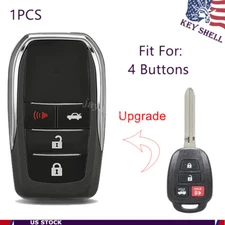 Modified Flip Remote Key Shell Case Fob 4 Button for 2014 - 2020 TOYOTA Corolla