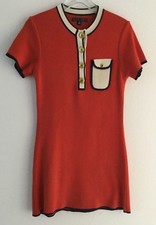 Tallulah Sunrise Knit Sweater Dress Short Sleeve, Size Medium, Pocket