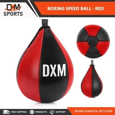 DXM Boxing Speed Ball Training Punching Speed Bag Leather Hanging Pear Punch Bag