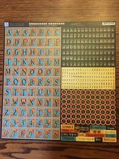 New GRAPHIC 45 Steampunk Spells 12x12 Alphabet Phrase Card Stock Sticker Sheet