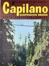 Capilano Suspension Bridge Vintage Travel Guide Canada