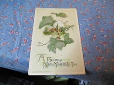 Old Postcard Postmark Unreadable A  Happy New Year To You Beautiful Rural Scene