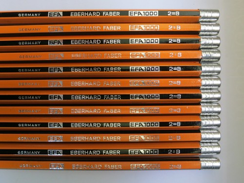 12 VINTAGE EBERHARD FABER PENCILS: "EFA 1000" B - GERMANY - UNUSED - NOS - Picture 2 of 2