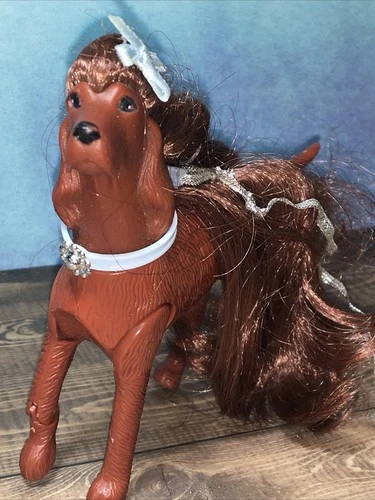 Barbie Teresa Pet Dog Ruby Irish Setter Vintage Glam N Groom Mattel Vtg