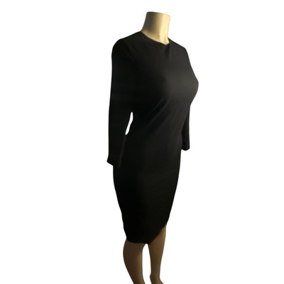 Women XS Vince Black Sheath Pencil Bodycon Dress Long Sleeve