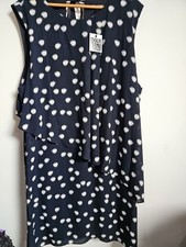 Debenhams Dress Splodge Navy Blue Overlay Design Size 22