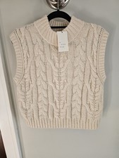 NWT a new day Cream Cableknit Sweater Vest Size M