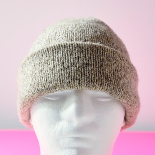 Schuessler Mills Beanie Brown Wool Blend Knit Hat Made in USA