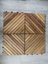 Teak Wood Decking interlocking Tiles, (Bali Collection)  Set of 10, 30cm x 30cm.