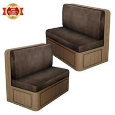 Leather Look RV Dinette Cushion Covers, Stretch Camper Cushion Slipcovers for Tr