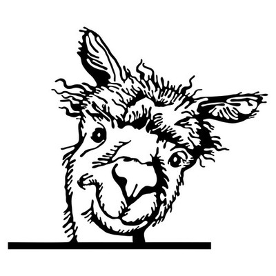 Aufkleber Peeking Tiere Deko Sticker selbstklebend Auto Laptop - Alpaka K151-01