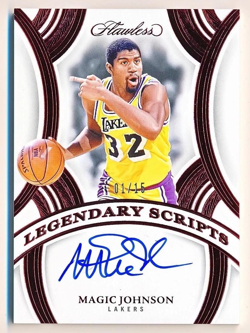 スポーツ選手 Panini Magic Johnson auto /35 Panini Magic Johnson Basketball Autographed Sports Trading Cards