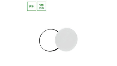 NYMPHEA BLACK i WHITE RINGS 32W CW 230V 115st IP54 FI380x55 BIAŁY/CZARNY OKRĄGŁA
