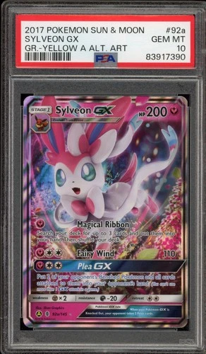 Pokemon Sylveon GX Guardians Rising Yellow A Alt Art #92a PSA 10 Gem Mint