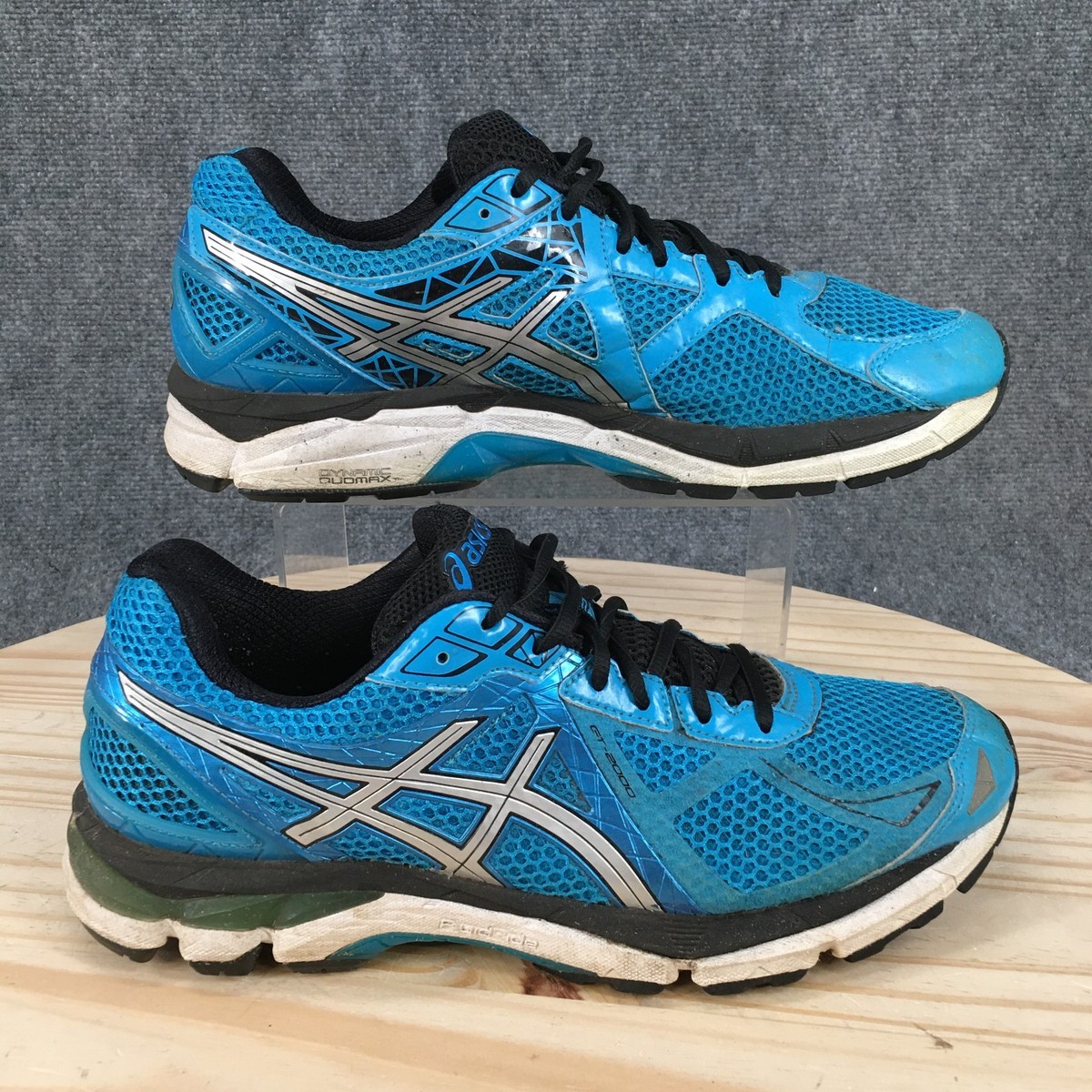 ASICS, Solid Lace-Up Round Toe Athletic Running Shoes, Men Size 9 White / Blue. Asics 9 Flytefoam Duomax Running Shoes Lace Up Low Top Blue  main image 2