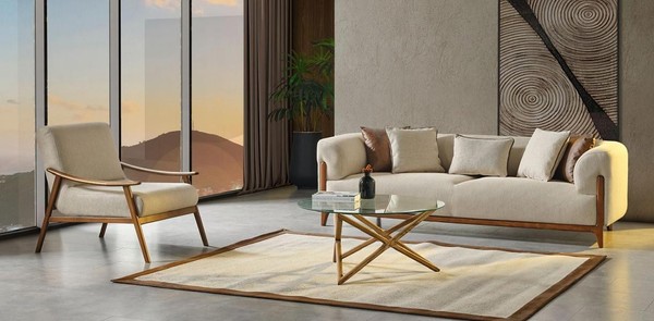 Garnitur Sofagarnitur Sofa 3 Sitzer Luxus Couchgarnitur 1 Sessel Komplette-image