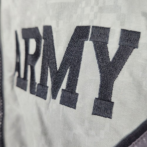 Skilcraft US Army PFU Jacket XL Reg Grey Camo Reflective Windbreaker Jacket Vtg - Picture 3 of 8