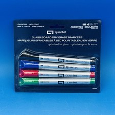 Quartet Glass Board Dry Erase Markers 4 Pack Fine Point Brand New / Sealed