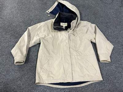 Vintage Eddie Bauer jacket womens Medium beige wool hooded outdoor casual coat
