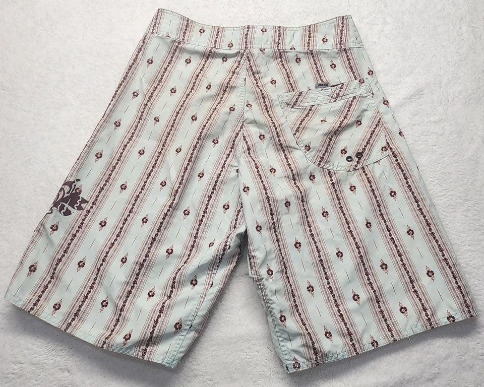 Bañador Reef Board Shorts Para Hombre Grande Azul Marrón Floral Hawaiano Surf Playa Foto 3 de 4