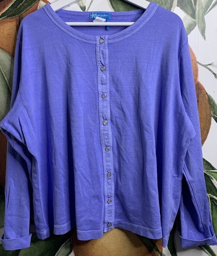 Fresh Produce 2X Button Front Cardigan Long Sleeve Top 100% Cotton