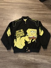 JH Design Vintage SpongeBob SquarePants Racing Jacket 2XL Black Rare 2000s
