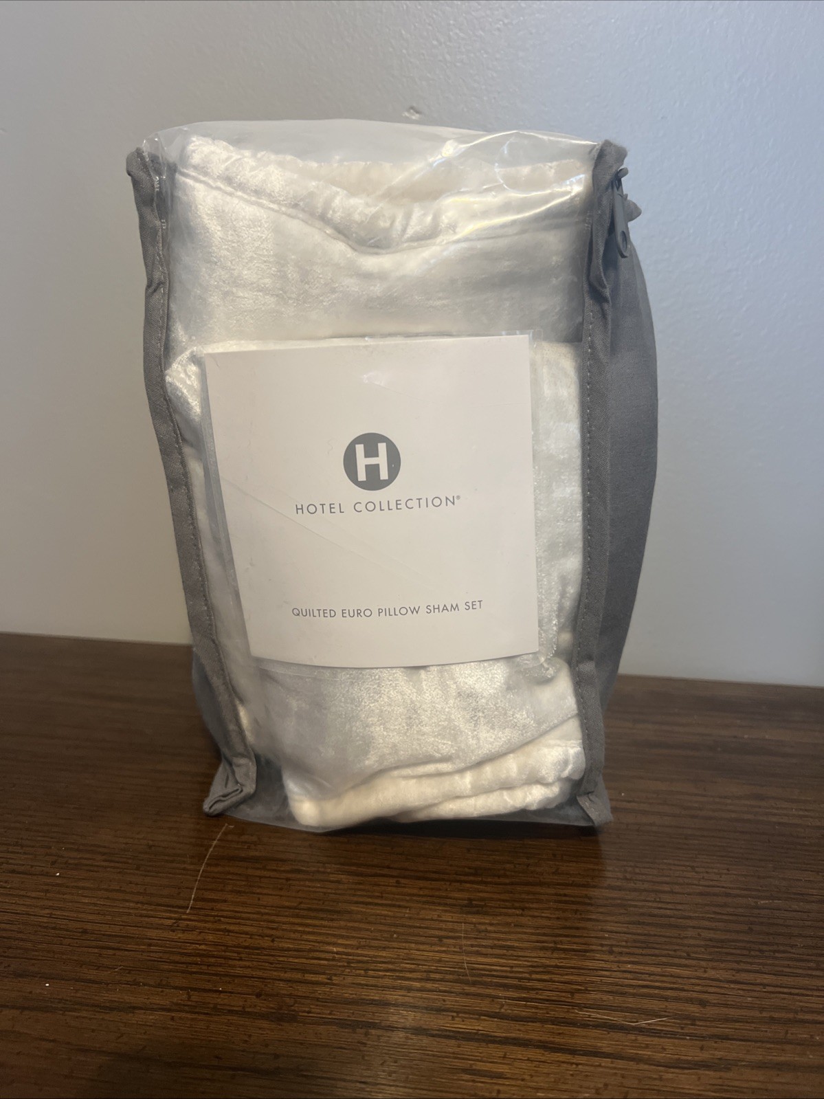 Hotel Collection Velvet EURO Quilted Pillow Sham White