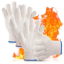 KETAR 2 Pairs Heat Resistant Gloves for Grilling - 9.5 Inch Durable Aramid BBQ