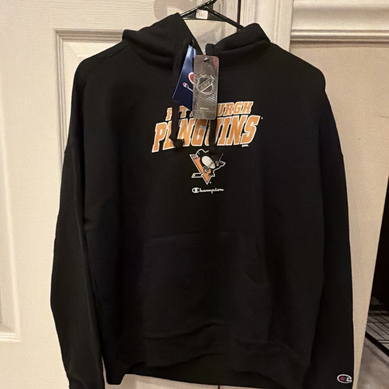 Champion Pittsburgh Penguins NHL Hockey Pullover Hoodie Sweatshirt Black M