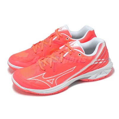 Mizuno Wave Claw 3 Wide Pink White Silver Men Badminton Sports Shoes 71GA2443-37