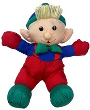 Vintage Santa's Elf Plush Doll Stuffed Toy Nylon Parachute TB Trading Christmas
