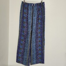 vintage 90s size Large Boho Wide Leg Elastic Waist Pull On Pants FIRST OPTION
