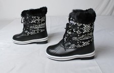Dream Pairs Girls Mid Calf Faux Fur-Lined Winter Boots AC2 Black Size US:4 EU:36