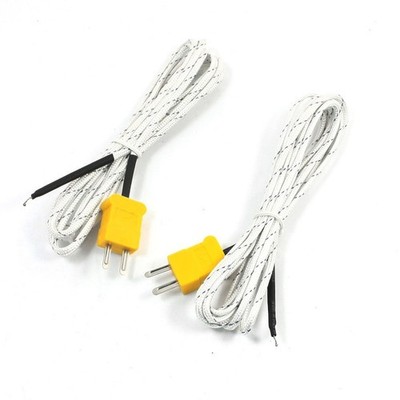 2PCS K Type 0-400C Temperature Sensor Thermocouple Probe 2 Meter 2, White