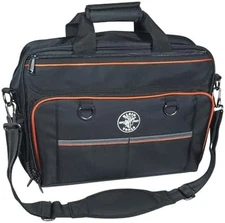 Tool Bag with Laptop Pocket, Black and Orange
