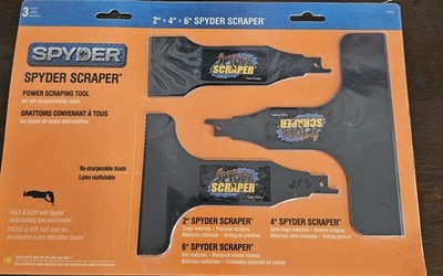 Spyder 3 Pack 2  4'' 6'' Scraper For Power Tool Reciprocating Saw Attachments New