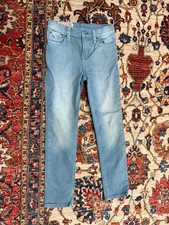 Polo Ralph Lauren Boys Light Blue Denim Jeans Size 7 Straight Leg Faded Wash