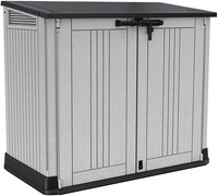 Fade-Free All-Weather Garden Storage Shed Light & Dark Grey W/ Lid 5Yr Warranty