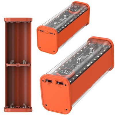 Dual USB Output 21700 Powerbank High Strength Transparent Shell Charging Box