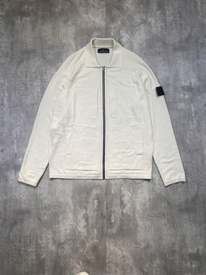 Stone Island Shadow Project 77195051S White Knit Zip Jacket