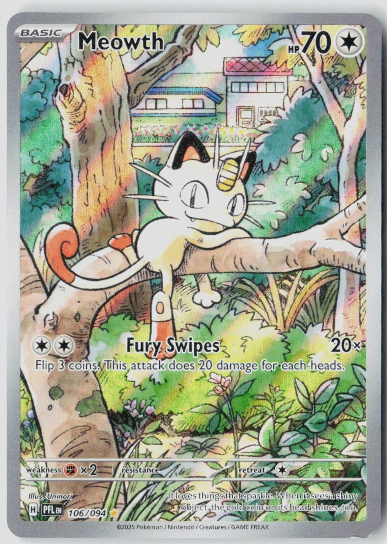 Holofoil Meowth 106/094 NM Phantasmal Flames