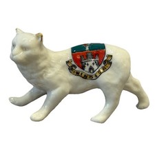 Gatto crestato Cina gatto fortunato Windsor salice arte L10 cm c1930
