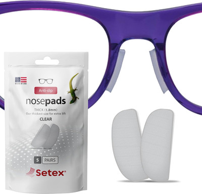 Gecko Grip 1.8Mm Thick anti Slip Eyeglass Nose Pads, (5 Clear Pair) USA Made, 25