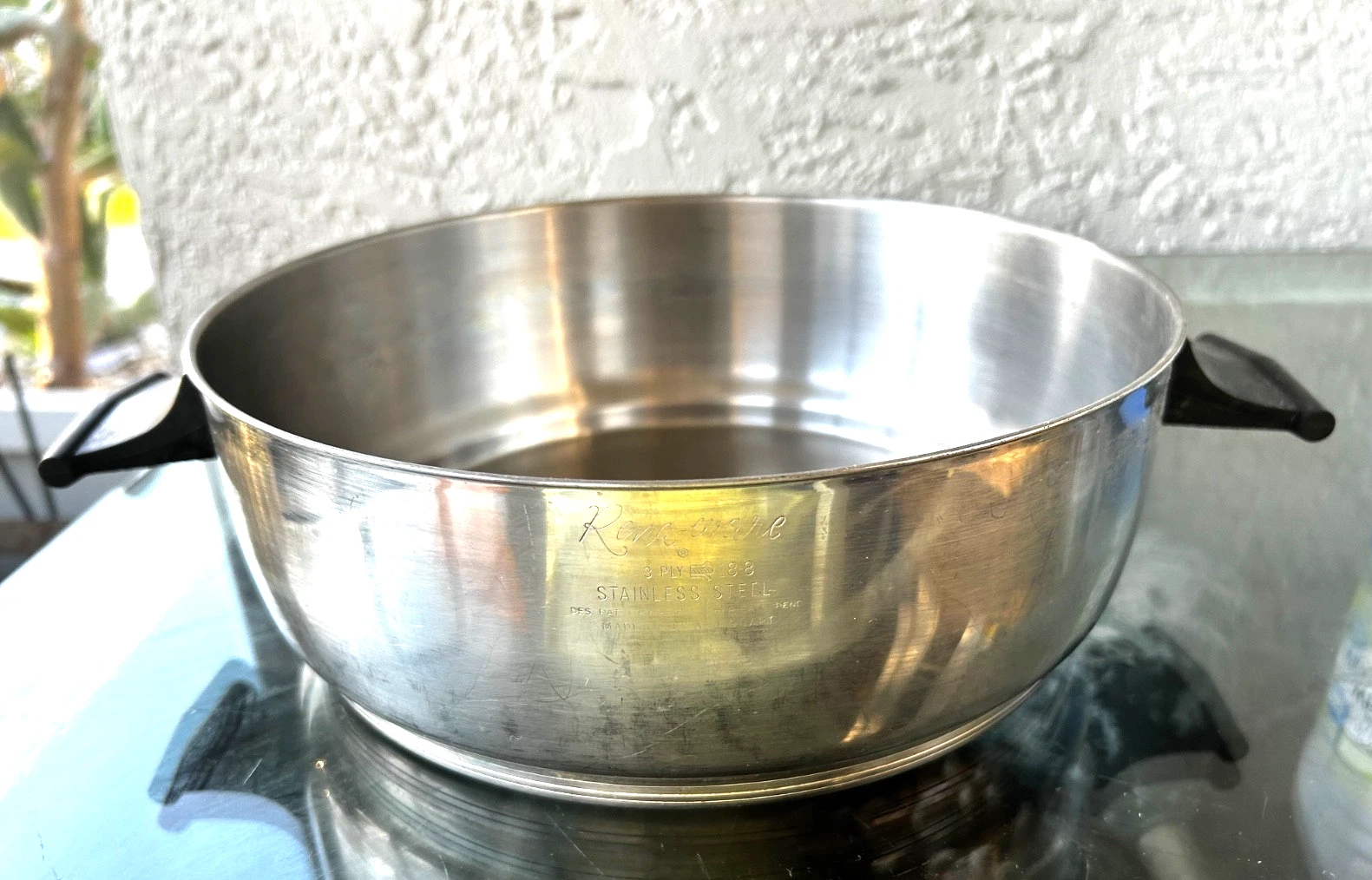 Rena Ware 4 Qt Stockpot Stainless Dutch Oven Skillet DOME LID RARE!