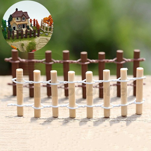 Miniature Wood Fence Mini Small Fence Fairy Garden Kit Fit For Succulents DIY - Picture 6 of 60