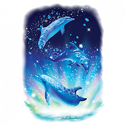 T-shirt small to 3xL - DOLPHIN MAGIC sealife resort beach nautical fun- adult - Picture 1 of 36