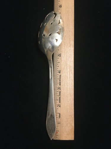 Stieff 7-3/4" Pierced Tablespoon Lady Claire-Hand Engraved Sterling Silver - Picture 5 of 5