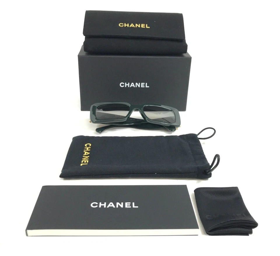 Gafas de sol Chanel 5534-A c.1791/S3 caqui verde dorado borde grueso monturas de ajuste asiático Foto 2 de 4